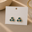 Teal Bloom Clover Studs WearZing - Crystal Jewelry Store in India
