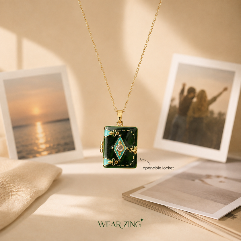 Emerald Storybook Pendant WearZing - Crystal Jewelry Store in India