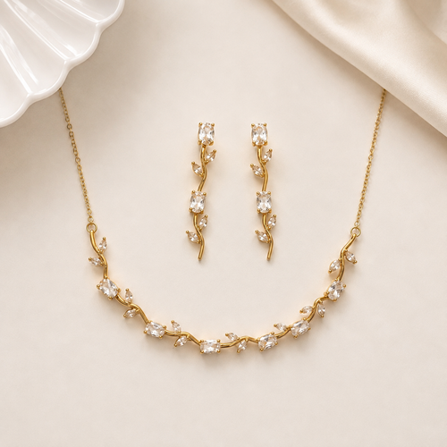 Flora Marquise Crystal Vine Jewelry Set WearZing - Crystal Jewelry Store in India