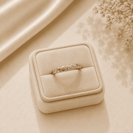 Golden Weave Ring WearZing - Crystal Jewelry Store in India