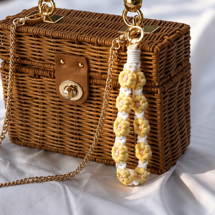 Crochet Wristlet Charm- yellow WearZing - Crystal Jewelry Store in India