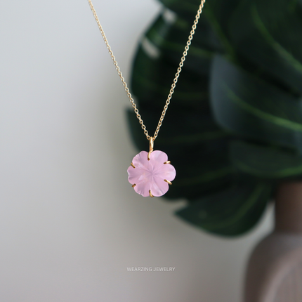 Pink Daisy Flower Pendant