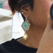 Green Spark Gold Solar Earrings