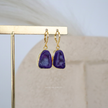 Purple Druzy Agate Huggies