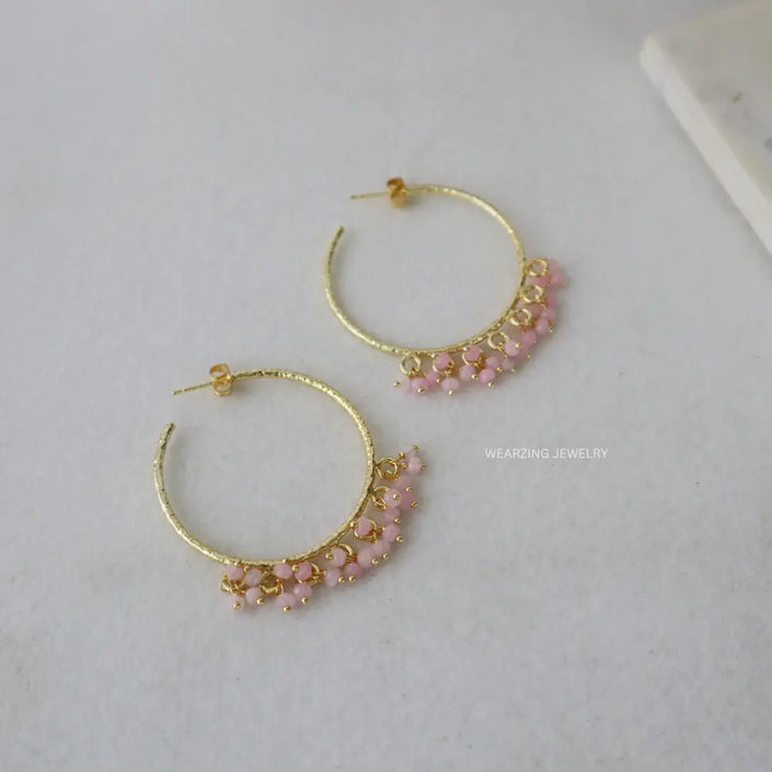 Rose Bead Mega Hoops WearZing - Crystal Jewelry Store in India