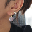 Amethyst Butterfly Huggies