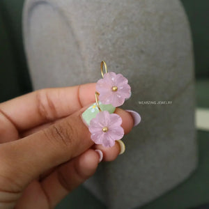 Pink Daisy Drop Earrings WearZing - Crystal Jewelry Store in India