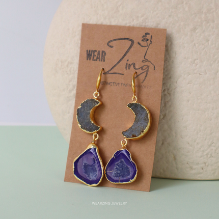 Moon Lit Druzy Drops - Design 1