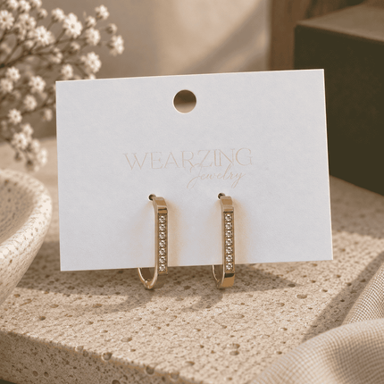 Modern Square-Edge Hoops WearZing - Crystal Jewelry Store in India