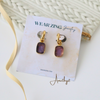 Raw Amethyst Hoops