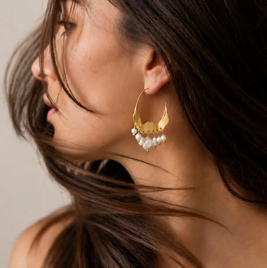 Pearl Curvy Slide Earring WearZing - Crystal Jewelry Store in India