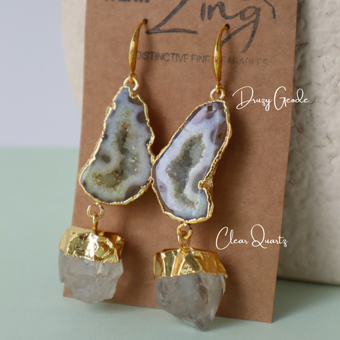 Crystal Clear Druzy Drops