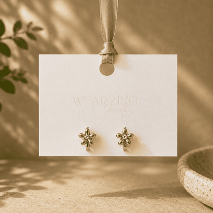 Glossy Flower Mini Hoops WearZing - Crystal Jewelry Store in India