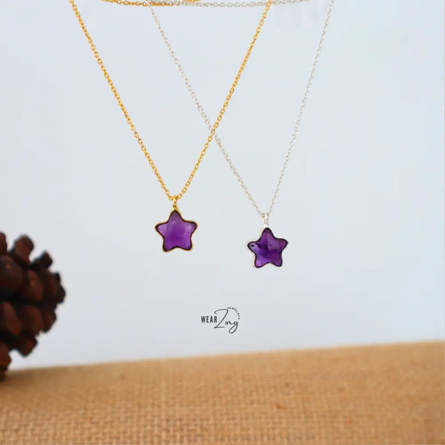 Amethyst Mini Star Pendant WearZing - Crystal Jewelry Store in India