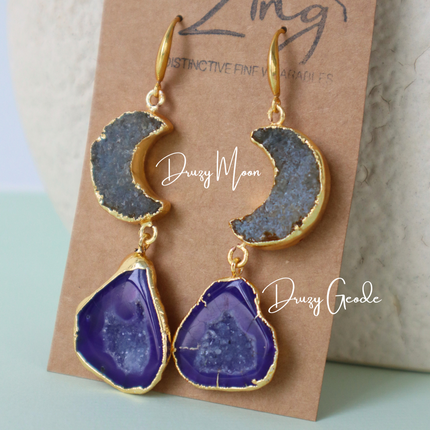 Moon Lit Druzy Drops - Design 1