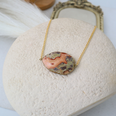 Coast Dip Jasper Oval Pendant