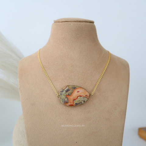 Coast Dip Jasper Oval Pendant