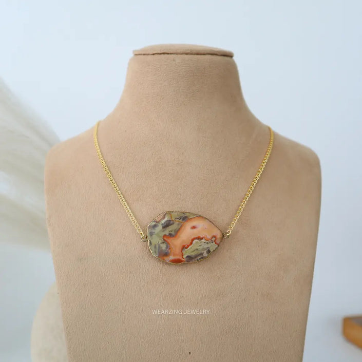 Coast Dip Jasper Oval Pendant WearZing - Crystal Jewelry Store in India
