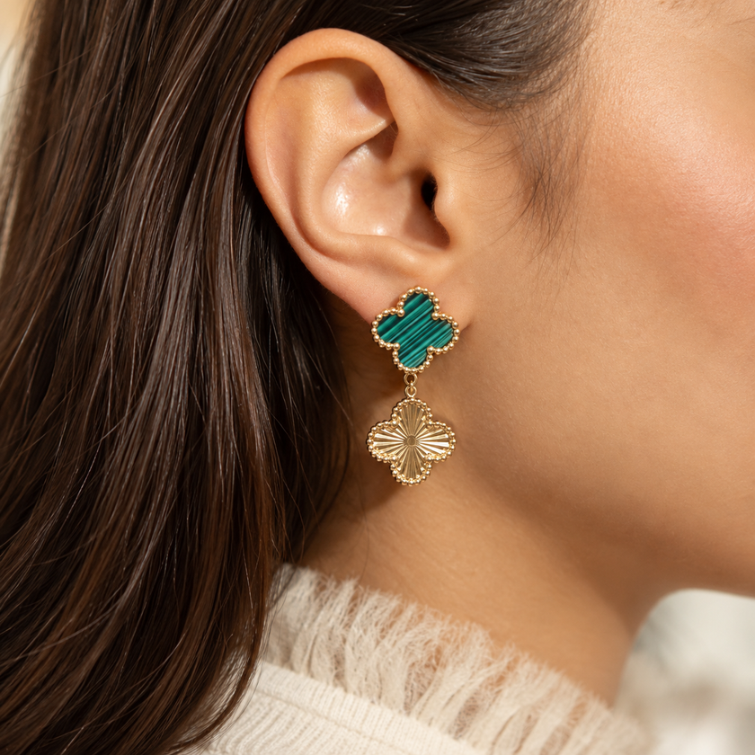 Clover Drop Earrings WearZing - Crystal Jewelry Store in India