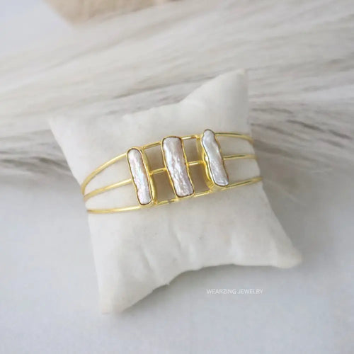 Triple Pearl Cuff WearZing - Crystal Jewelry Store in India