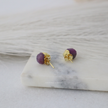 Ruby Half Plated Studs
