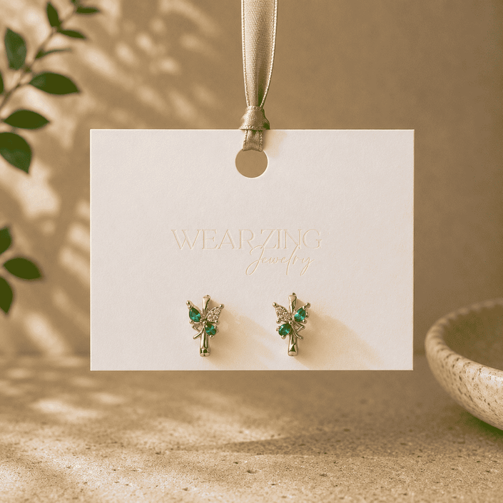 Fairy Wing Stud Earrings WearZing - Crystal Jewelry Store in India