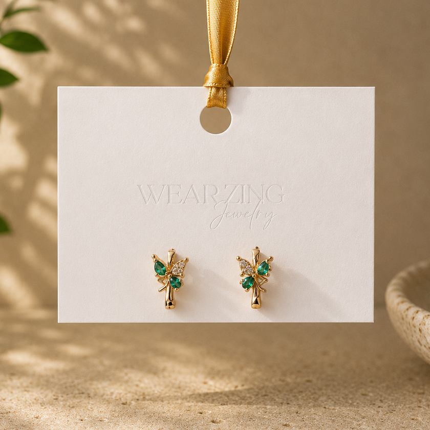 Fairy Wing Stud Earrings WearZing - Crystal Jewelry Store in India