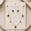 Multi-Heart Charm Necklace & Studs Set WearZing - Crystal Jewelry Store in India