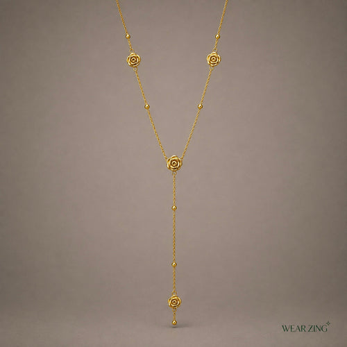 Blooming Rose Lariat necklace WearZing - Crystal Jewelry Store in India