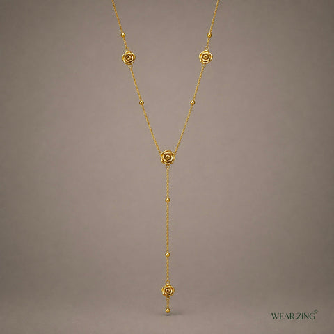 Blooming Rose Lariat necklace WearZing - Crystal Jewelry Store in India