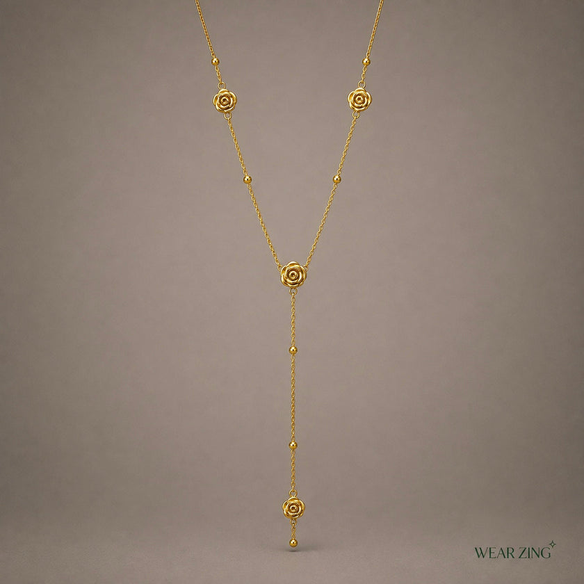 Blooming Rose Lariat necklace WearZing - Crystal Jewelry Store in India
