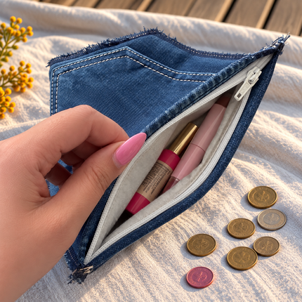 Classic Blue Denim Pouch WearZing - Crystal Jewelry Store in India