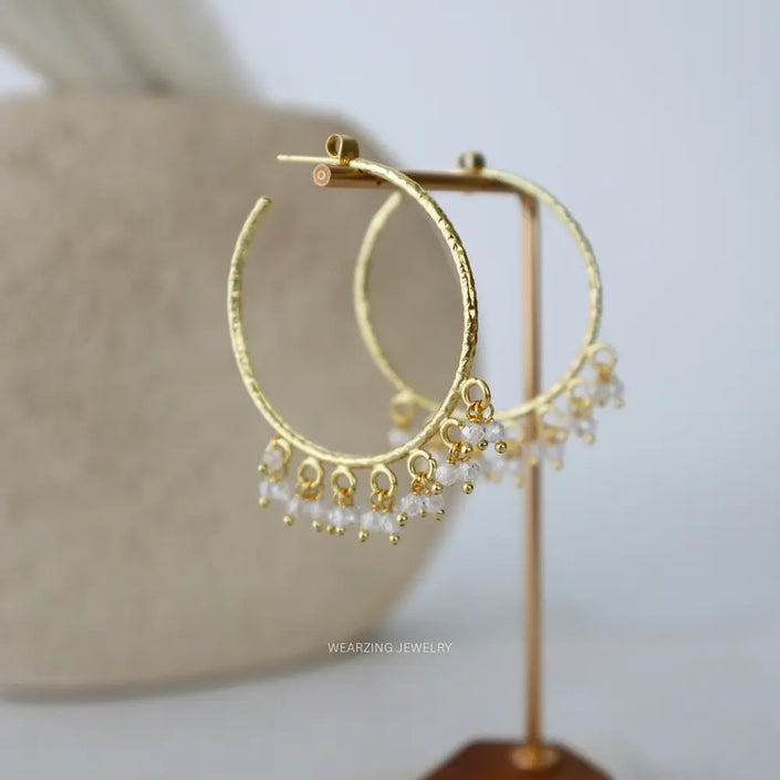 Clear Bead Mega Hoops WearZing - Crystal Jewelry Store in India