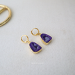 Purple Druzy Agate Huggies