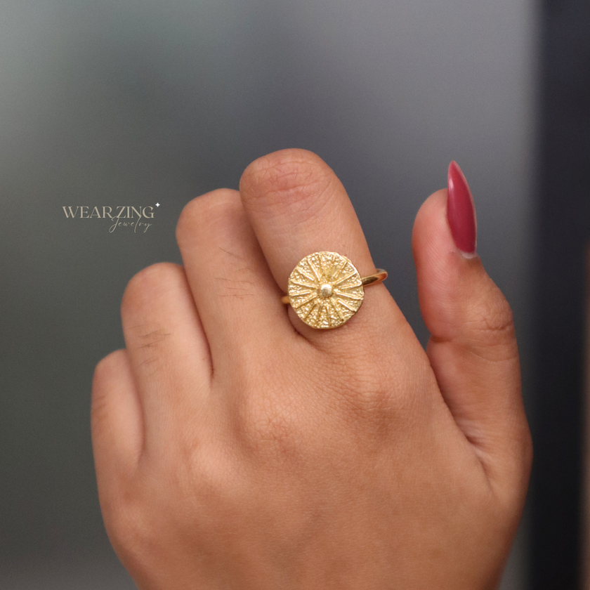 Sunburst Disc Ring WearZing - Crystal Jewelry Store in India
