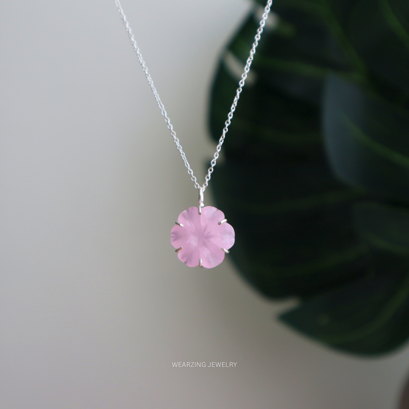 Pink Daisy Flower Pendant