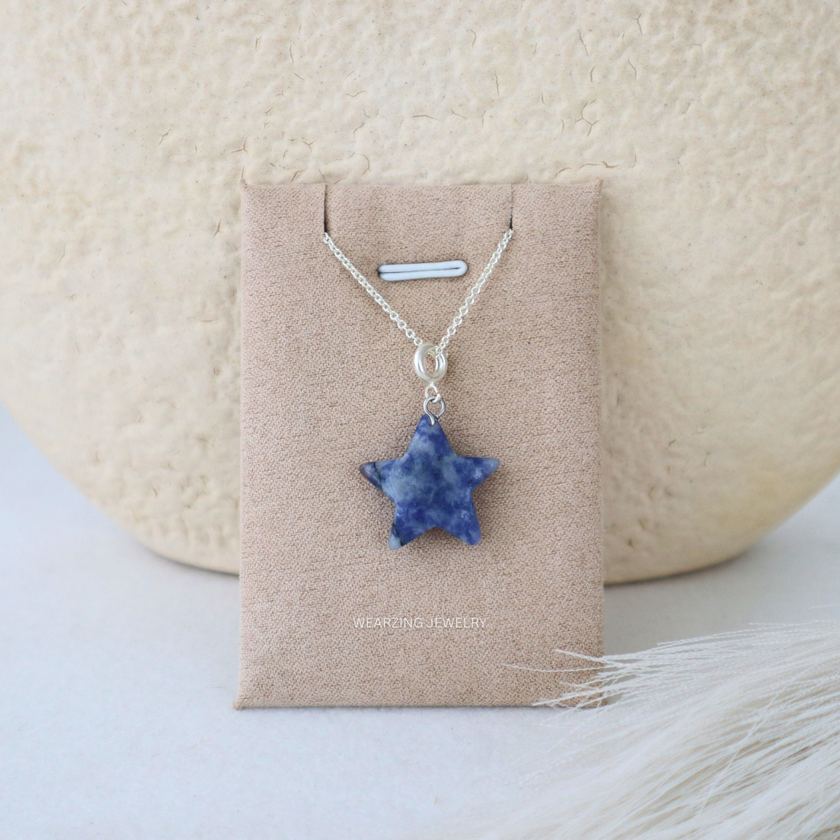 Sodalite Star Pendant - Silver