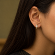 Baguette Cut Gold Earrings