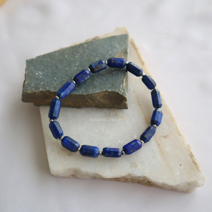 Lapis Lazuli Men's Bead Bracelet