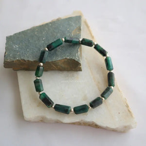 Natural Emerald Men's Bead Bracelet WearZing - Crystal Jewelry Store in India