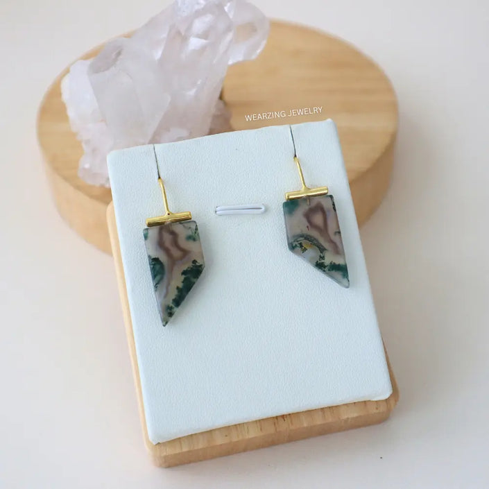 Moss Angled Drops WearZing - Crystal Jewelry Store in India