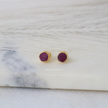 Natural Ruby Round Mini Studs