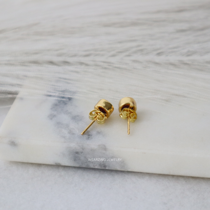 Amethyst Round Mini Studs