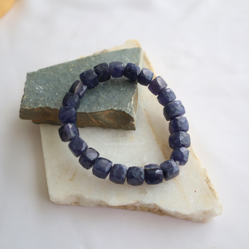 Iolite Men's Bead Bracelet
