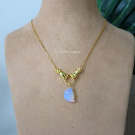 Opalite Moonface Pendant