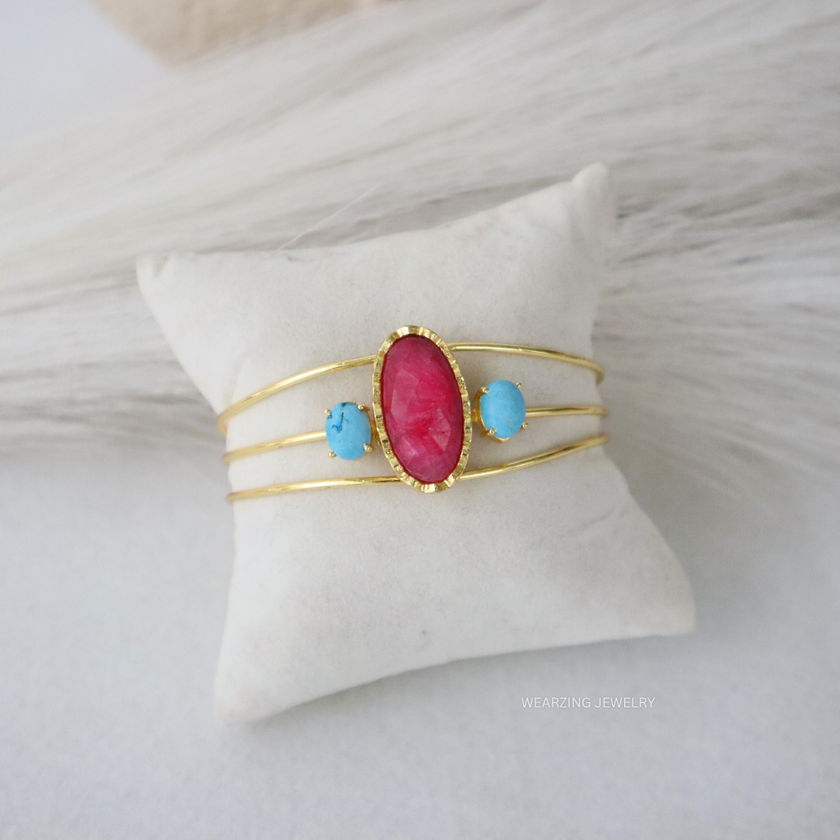 Natural Ruby Power Cuff