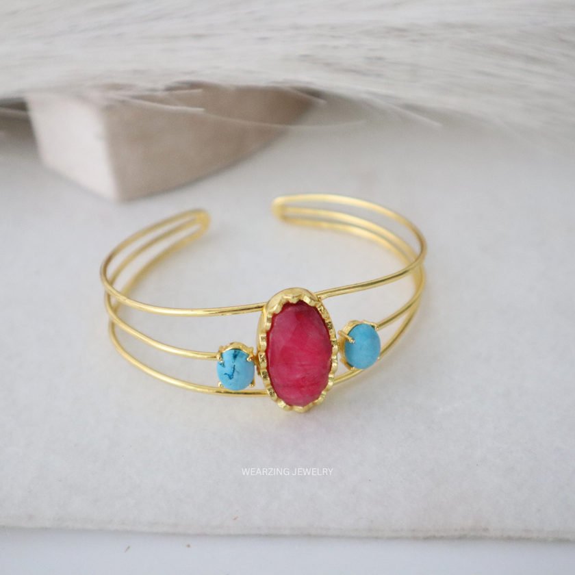 Natural Ruby Power Cuff