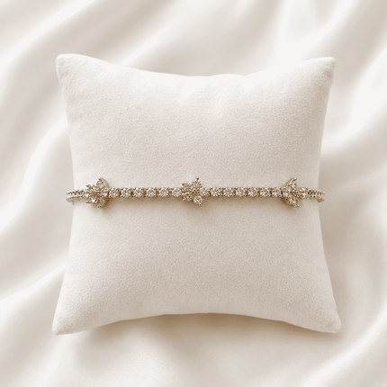 Flower Line CZ Chain Bracelet WearZing - Crystal Jewelry Store in India