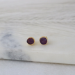 Amethyst Round Mini Studs