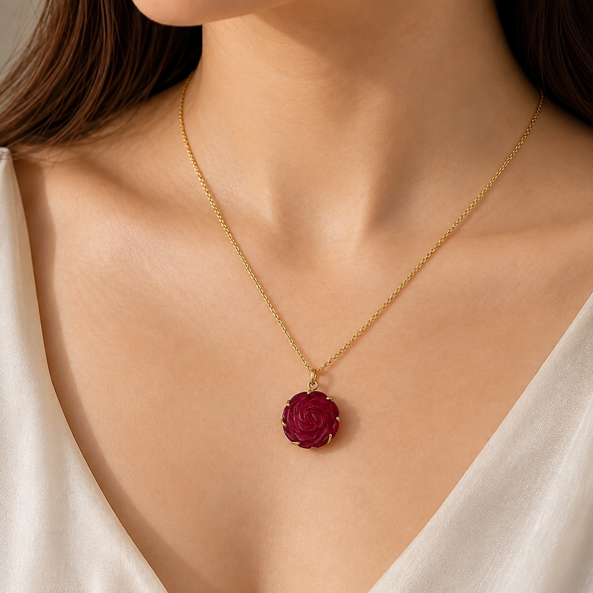 Red Rose Pendant WearZing - Crystal Jewelry Store in India